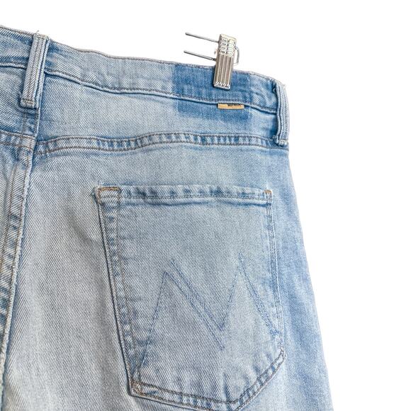 Mother NEW High Waisted Spinner Skimp Wide Straight Leg Jean Light Blue Wash 33 - Picture 10 of 16